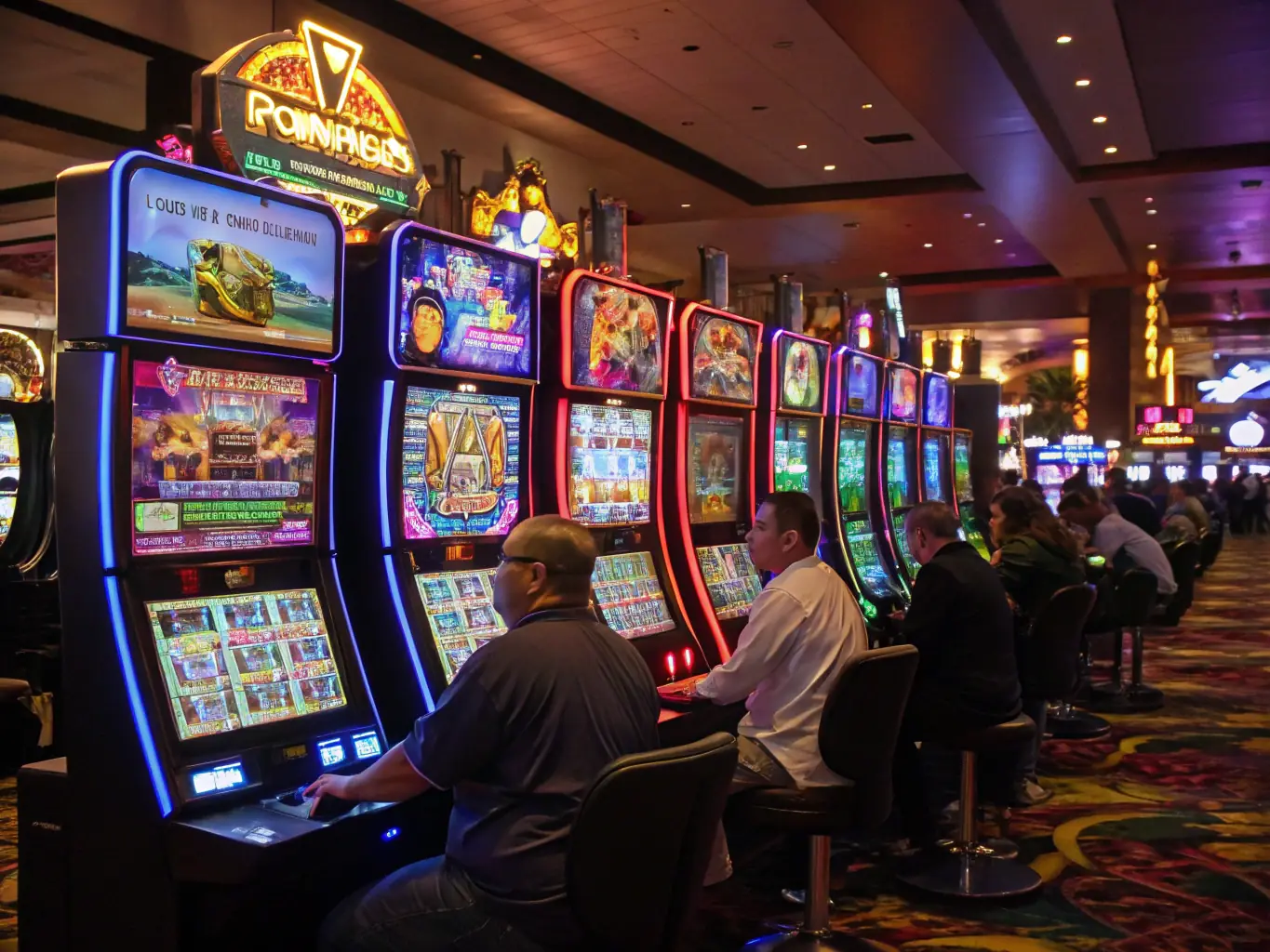 A vibrant and colorful image showcasing a variety of slot machine games with different themes, such as ancient Egypt, fantasy, and adventure, displayed on a digital screen. The image should convey excitement and the potential for big wins.